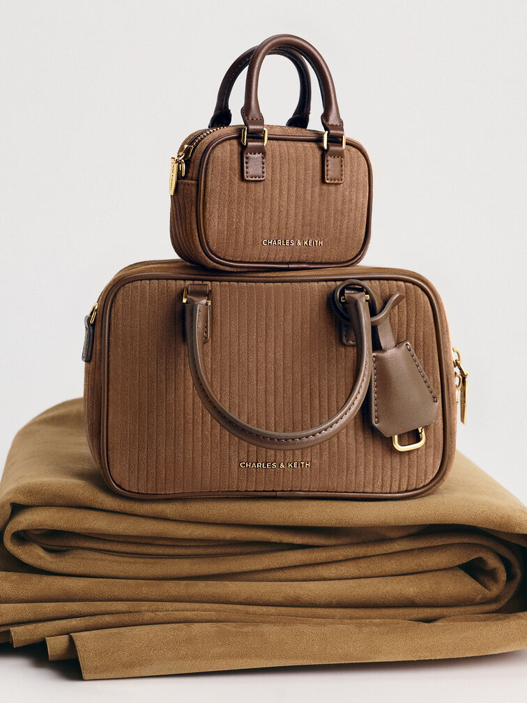 Mini Sianna Corduroy Bowling Bag, Mocha Brown, hi-res