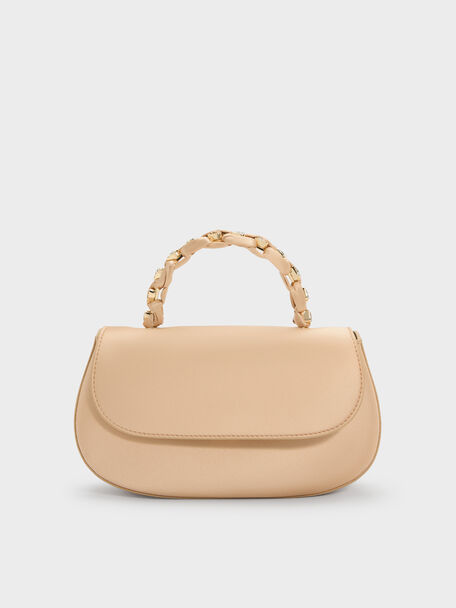 Eilian Braided Top Handle Bag, Champagne, hi-res