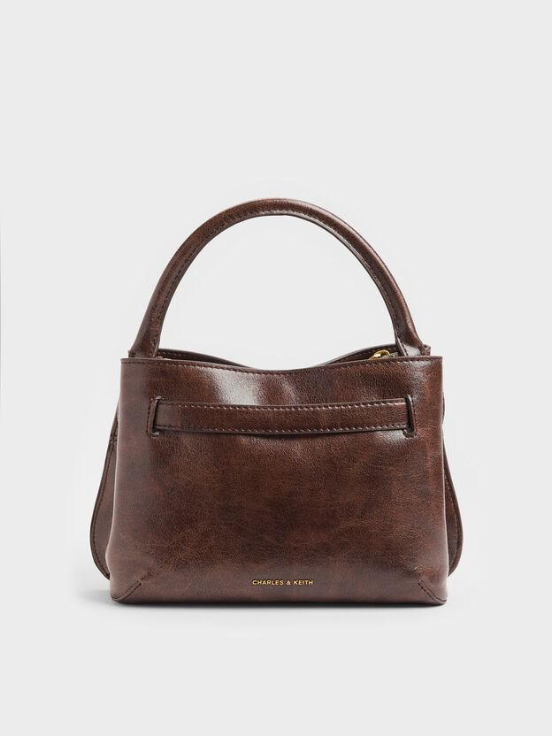 Victoria Belted Top Handle Bag, Distressed Coffee, hi-res