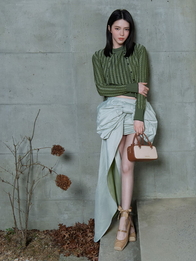 Sammie Canvas Knotted-Handle Boxy Bag, Taupe Canvas, hi-res