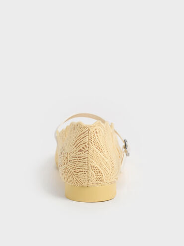 Meja Floral Mary Jane Flats, Yellow, hi-res