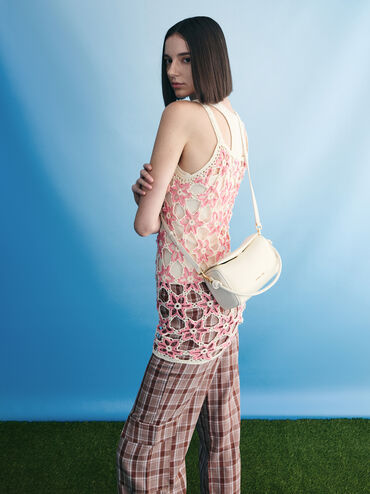 Sammie Knotted-Handle Boxy Bag, Cream, hi-res