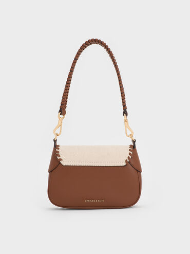 Blume Canvas Braided Shoulder Bag, Taupe Canvas, hi-res