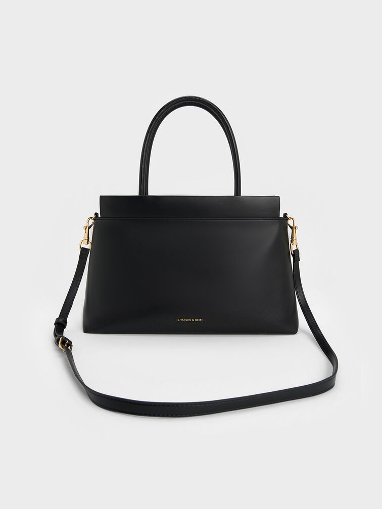 Lennie Top Handle Satchel Bag, Black, hi-res