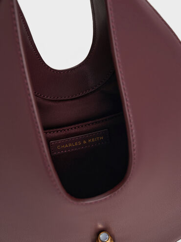 Cesia Metallic-Accent Hobo Bag, Wineberry Red, hi-res