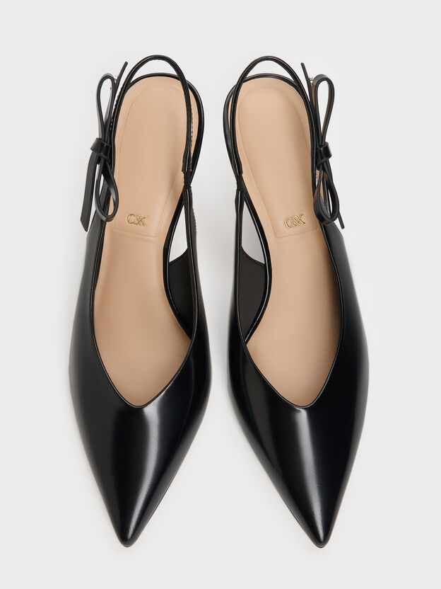 Anastasia Leather Slingback Pumps, Black Box, hi-res