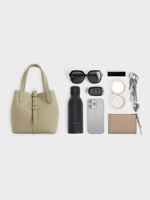 Beryl Belted Bucket Bag, Pale Olive, hi-res