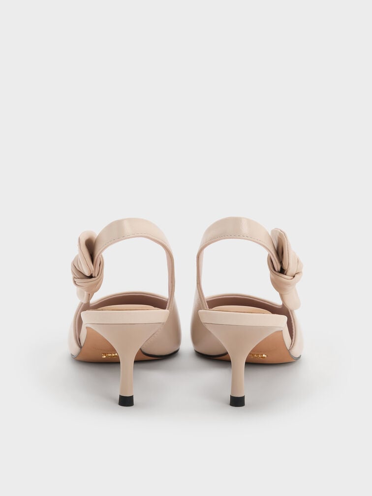 Jayce Leather Slingback Kitten Heels, Oat, hi-res