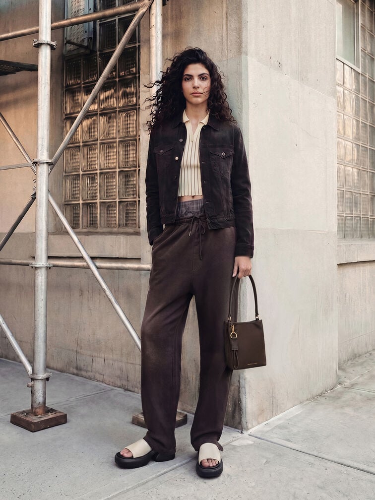 Levy Nylon Bucket Bag, Espresso Brown, hi-res
