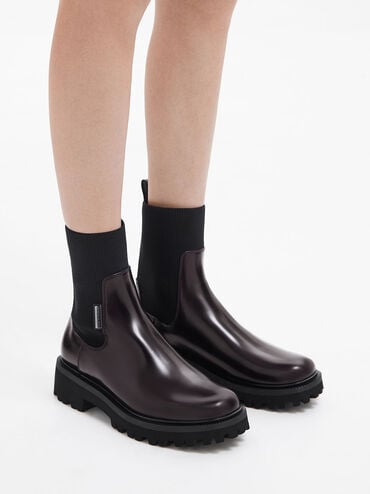 Remy Ridged-Sole Chelsea Boots, Burgundy, hi-res