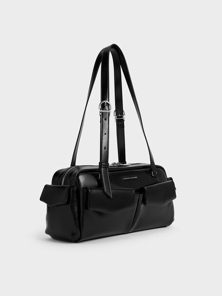 Rachel Multi-Pocket Shoulder Bag, Noir, hi-res