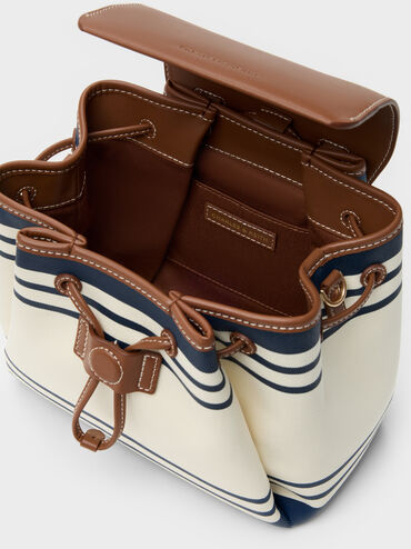 Hanya Canvas Striped Top-Handle Backpack, Multi, hi-res