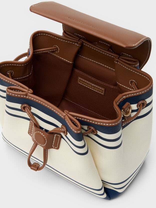 Hanya Canvas Striped Top-Handle Backpack, Multi, hi-res