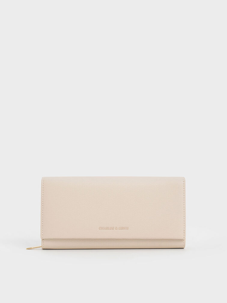 Muriel Front Flap Long Wallet, Oat, hi-res