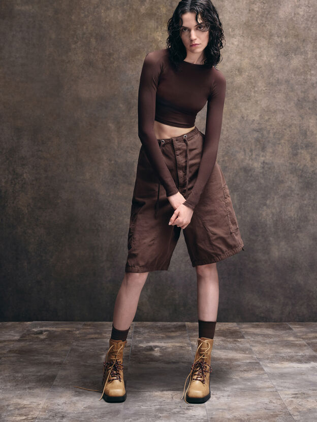 Logan Double-Lace Calf Boots, Sand, hi-res