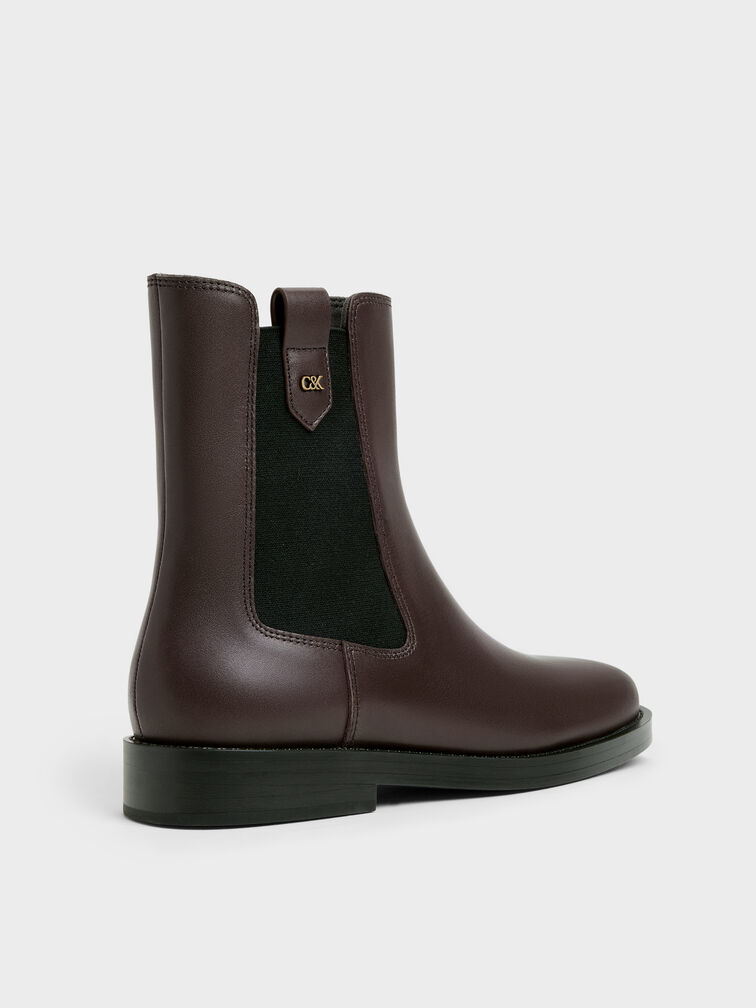 Kallie Leather Chelsea Boots, Dark Brown, hi-res