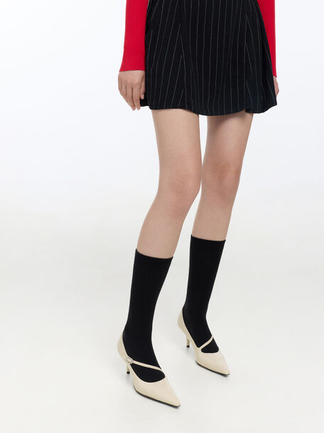 Patent Asymmetric-Strap Pumps, Chalk, hi-res
