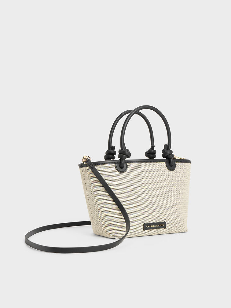 Sabine Canvas Knotted-Handle Tote Bag, Black Sabine Canvas Knotted-Handle Tote Bag, Black, hi-res