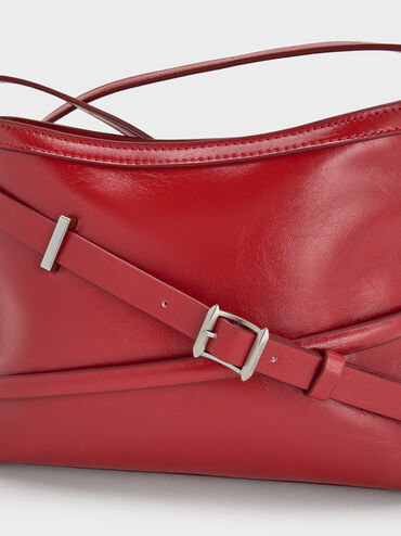 Bryna Buckled-Strap Crossbody Bag, Equestrian Red, hi-res