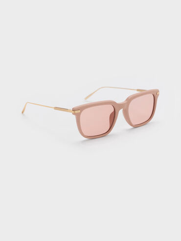 Aura Rectangular Sunglasses, Pink, hi-res