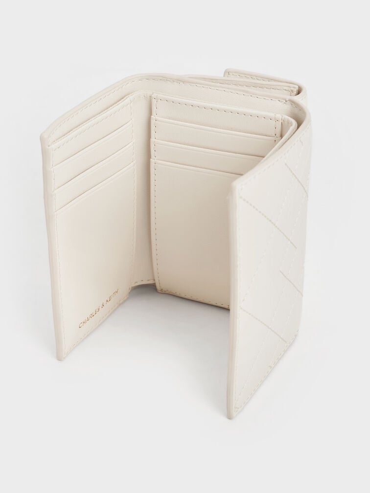 Duo Quilted Fold-Over Wallet, Cream, hi-res