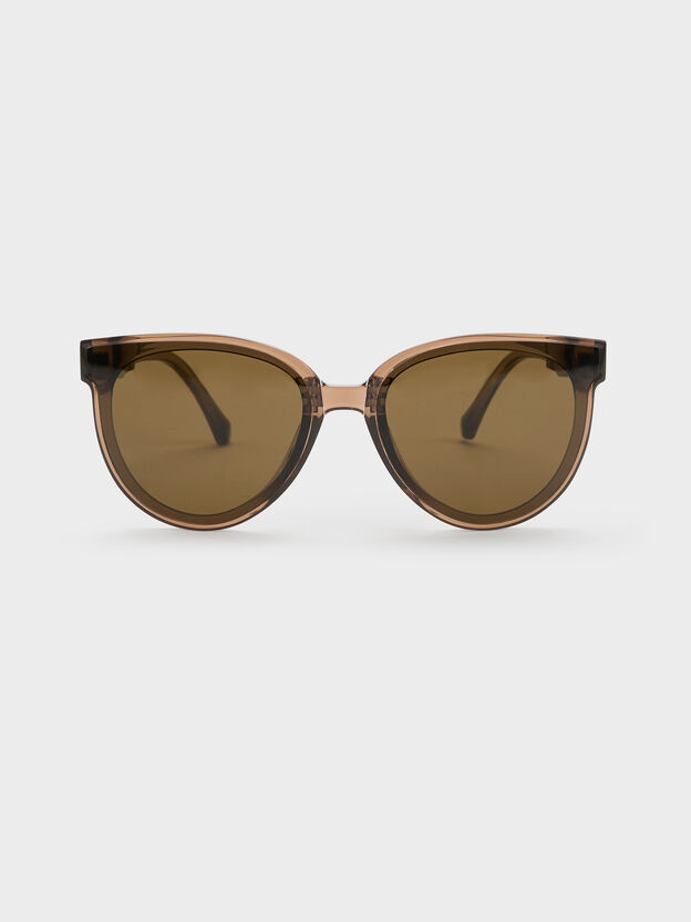 Brea Foldable Aviator Sunglasses, Chestnut Brown, hi-res