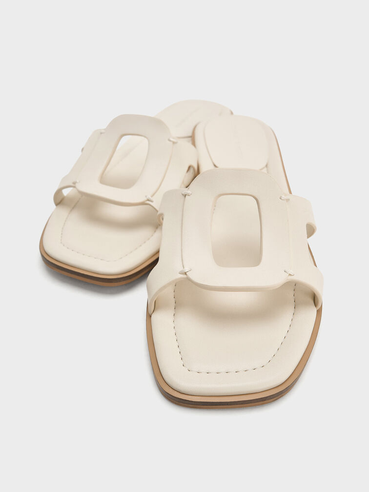 Easley Cut-Out Slide Sandals, Chalk, hi-res