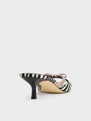 Kaleen Zebra-Print Kitten-Heel Mules, Animal Print Black, hi-res