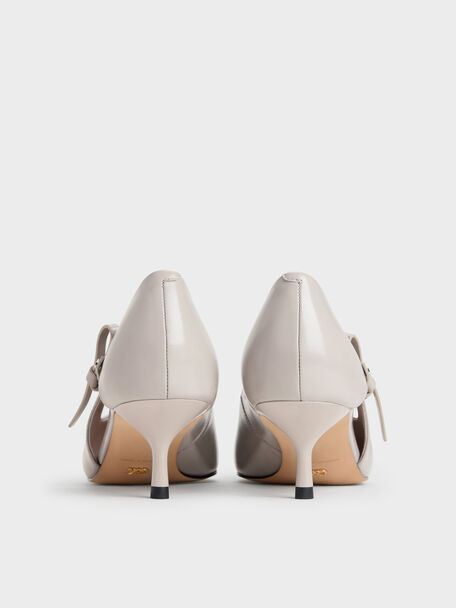 Anastasia Leather Kitten Heels, Grey, hi-res