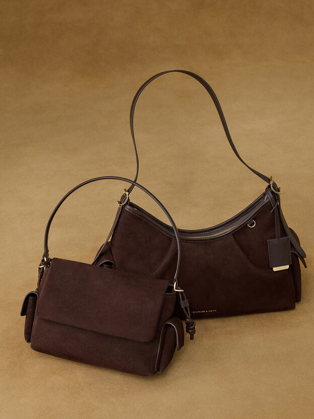 Khai Ruched Top Handle Bag, Espresso Brown, hi-res