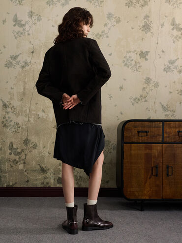 Erinna Metallic-Accent Side-Zip Ankle Boots, Burgundy, hi-res