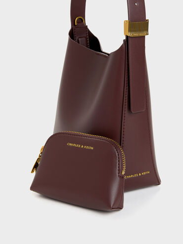 Edna Bucket Bag, Wineberry Red, hi-res