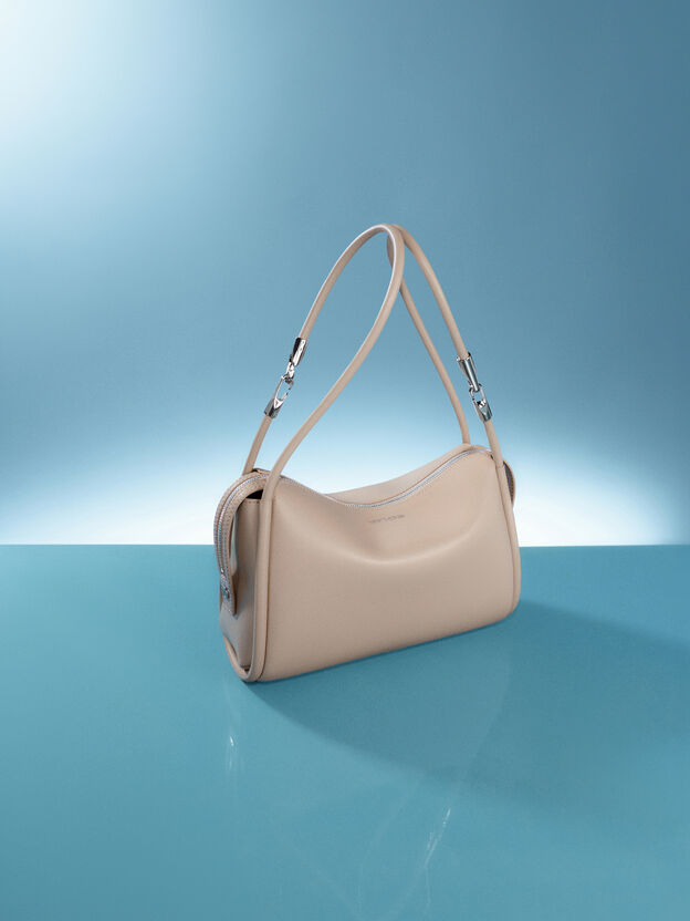 Lyla Tubular Slouchy Shoulder Bag, Taupe, hi-res