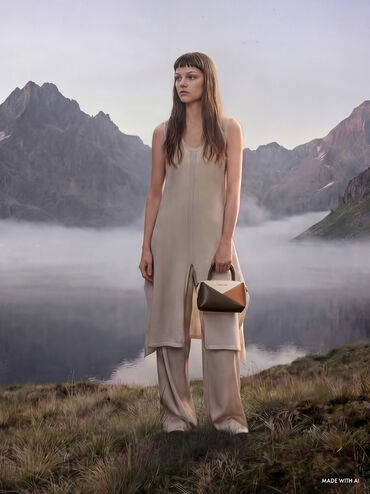 Midori Geometric Bowling Bag, Multi Brown, hi-res