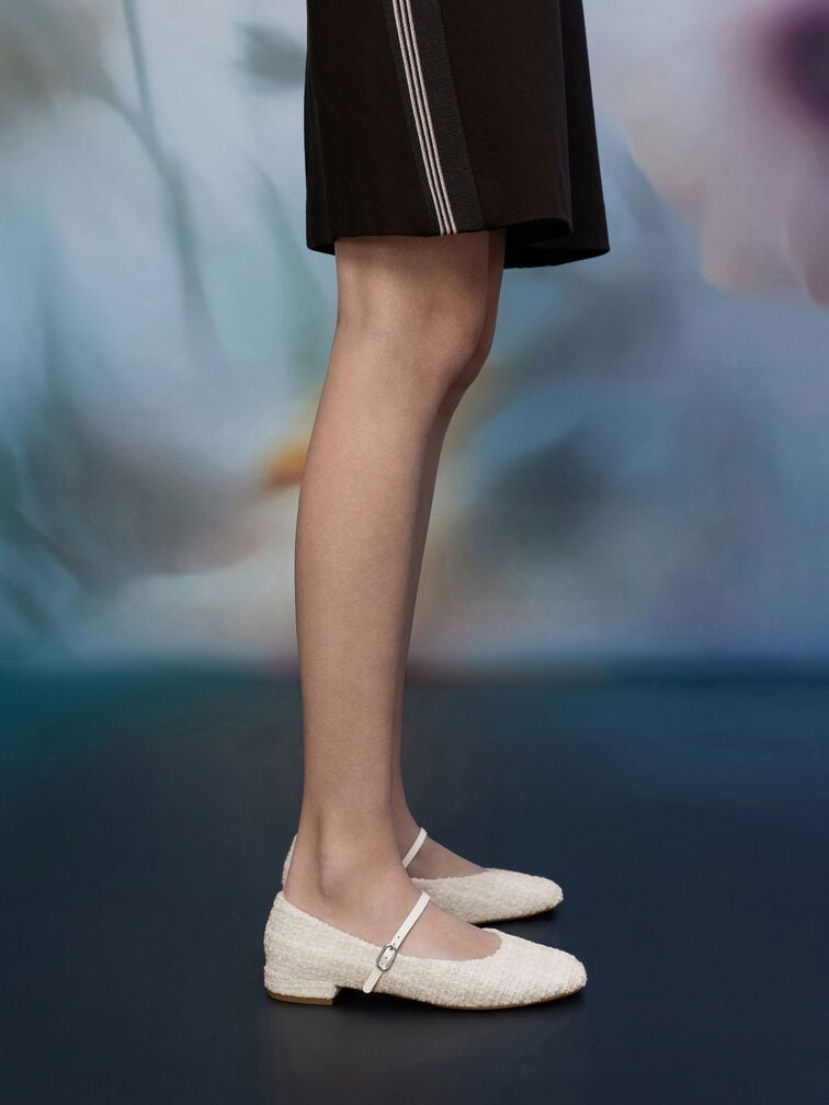 Gertrude Tweed Round-Toe Mary Janes, Multi, hi-res