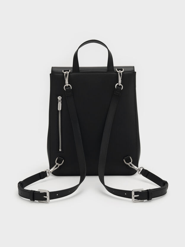 Octavia Front-Flap Backpack, Noir, hi-res