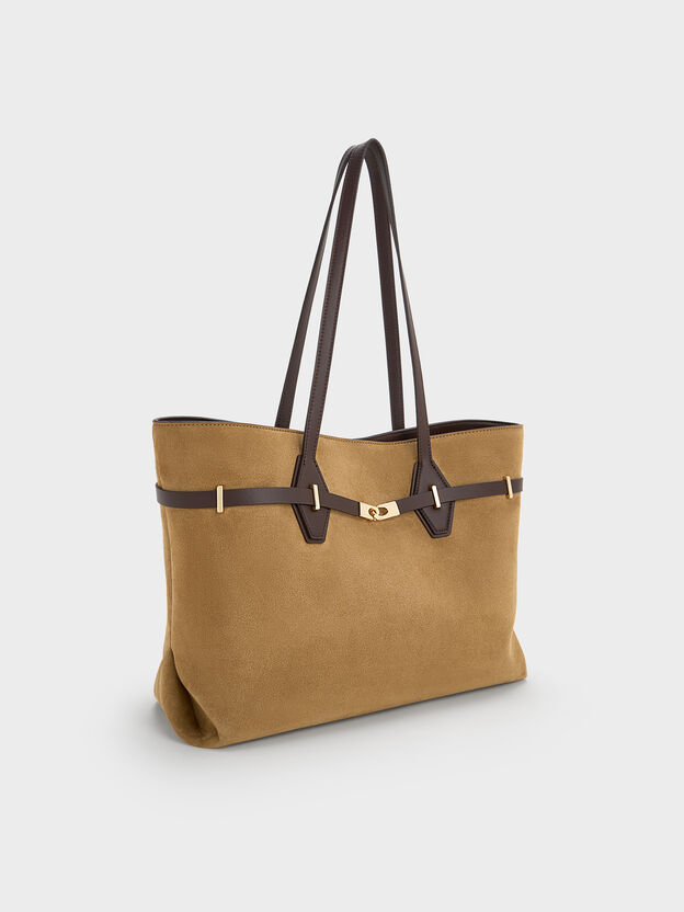 Arlet Double-Handle Belted Tote Bag, Sahara Sand, hi-res