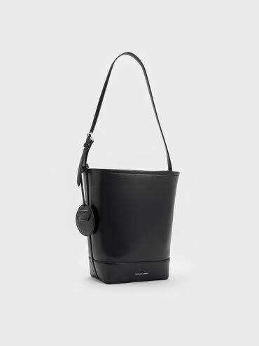 Enola Elongated Bucket Bag, Noir, hi-res
