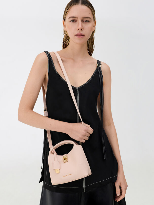 Mini Chance Turn-Lock Bucket Bag, Soft Pink, hi-res