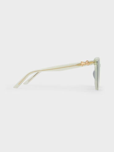 Paige Bow Square Sunglasses, Mint Green, hi-res