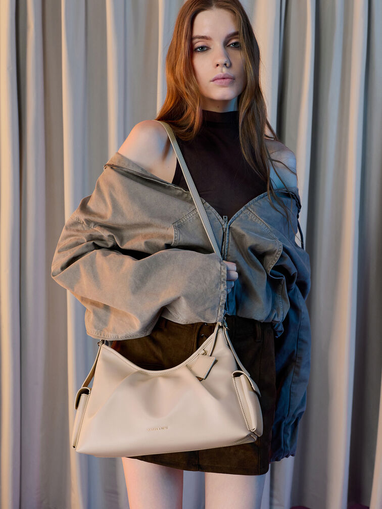 Khai Side-Pocket Shoulder Bag, Oat, hi-res