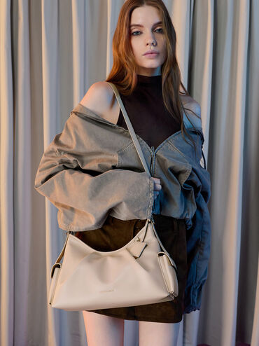 Khai Side-Pocket Shoulder Bag, Oat, hi-res