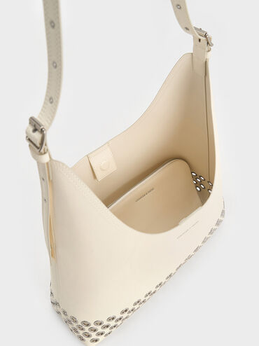 Liv Grommet Hobo Bag, Cream, hi-res