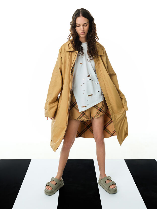 Buckled Double-Strap Flatform Sandals, Sage Green, hi-res
