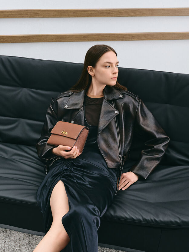 Chance Turn-Lock Crossbody Bag, Chocolate, hi-res