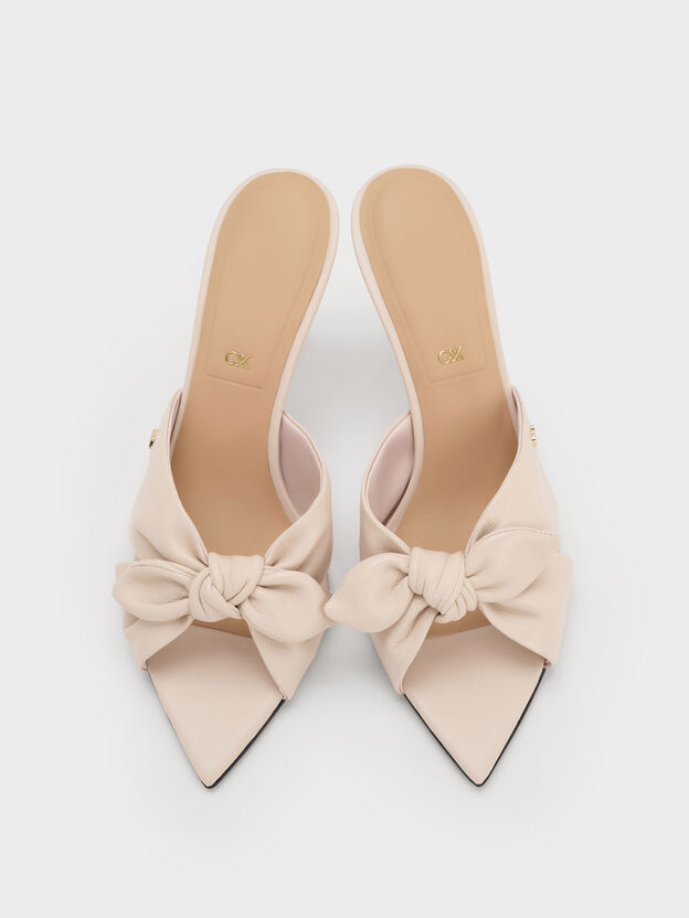 Jayce Leather Stiletto Mules, Oat, hi-res