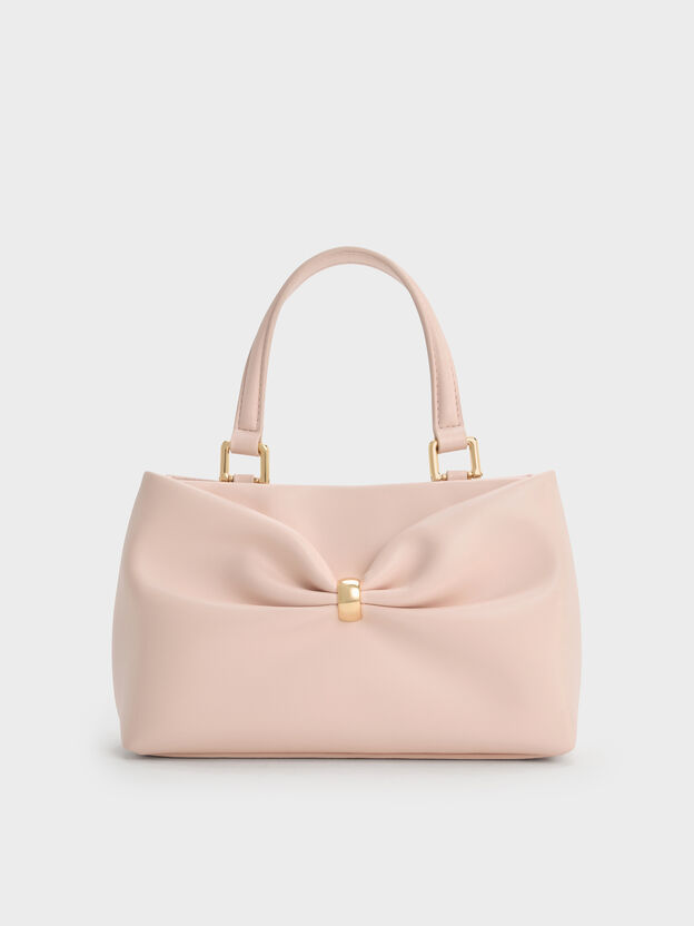 Halsey Ruched Top Handle Bag, Soft Pink, hi-res