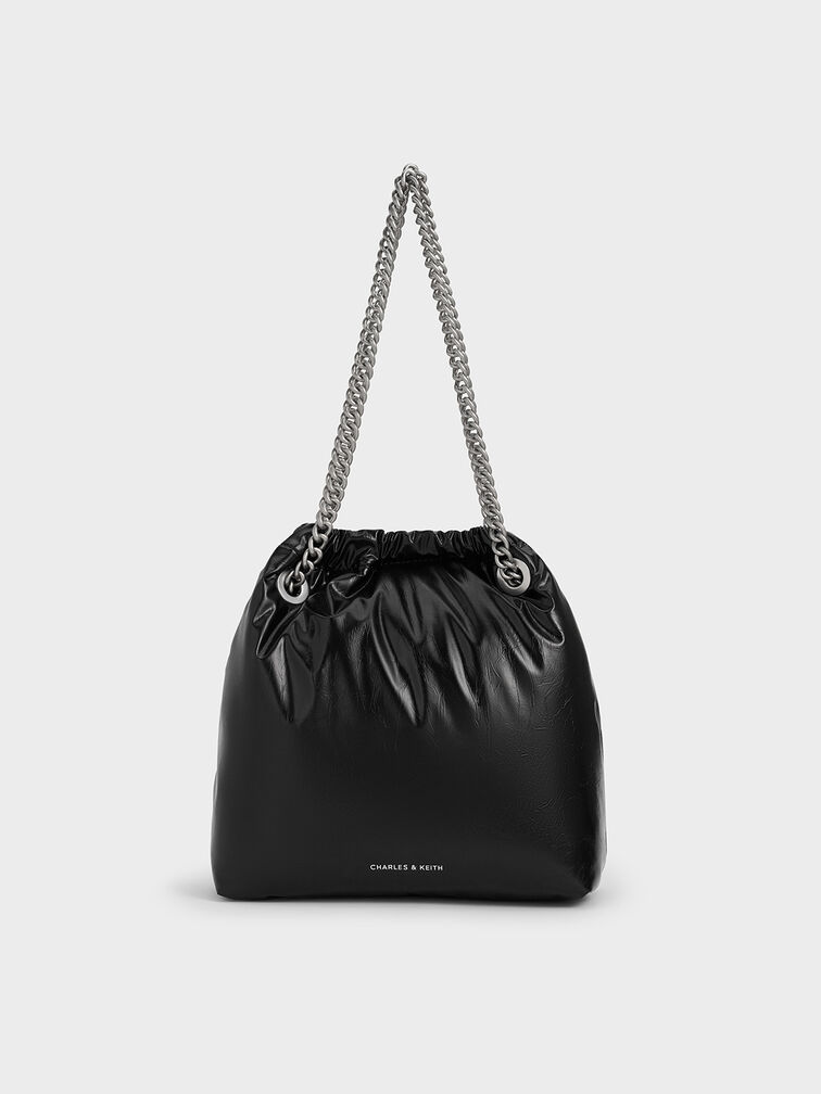 Caia Chain-Handle Tote Bag, Noir Caia Chain-Handle Tote Bag, Noir, hi-res