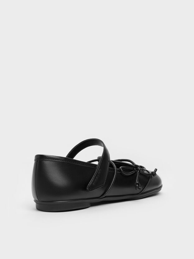 Aether Lace-Up Split-Toe Mary Jane Flats, Black, hi-res