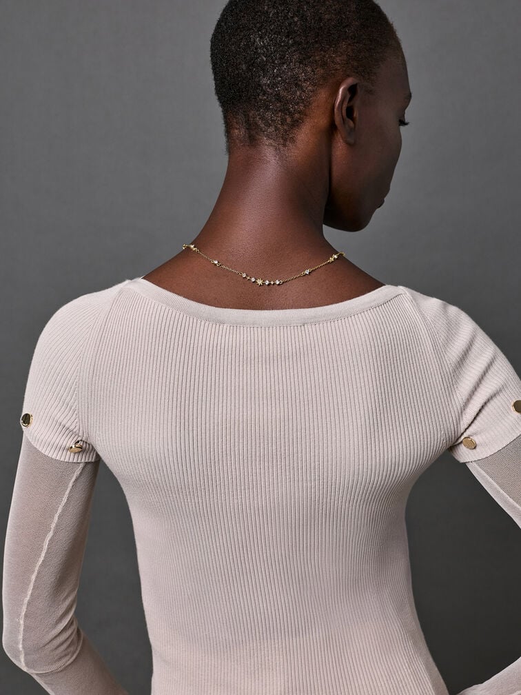 Everest Crystal Star Necklace, Gold, hi-res